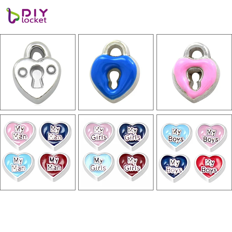 

10PCS Heart Floating charms Zinc Alloy Fit Glass Floating lockets & Floating locket bracelet charms LSFC06-603