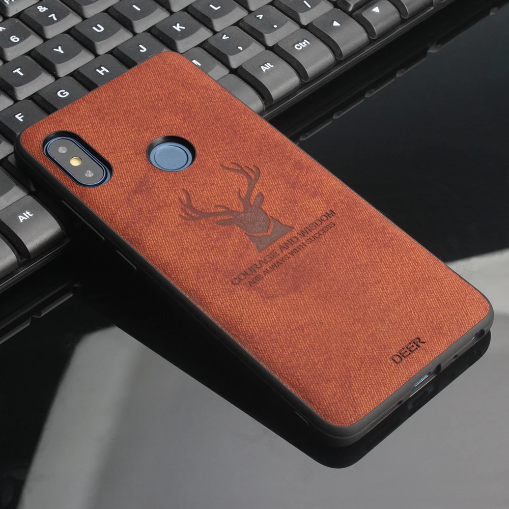 

Global Version Fabric Phone Case For Xiaomi Redmi Note 5 Case Deer Head Back Cover Soft Edge Protection Coque Redmi Note 5 Pro
