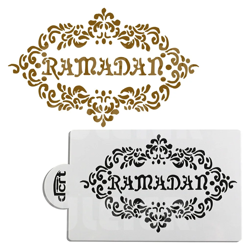 

Ramadan text baking cake decoration tools DIY new design cake stencil Kitchen Accessories pastry Decoration tool cake stencil