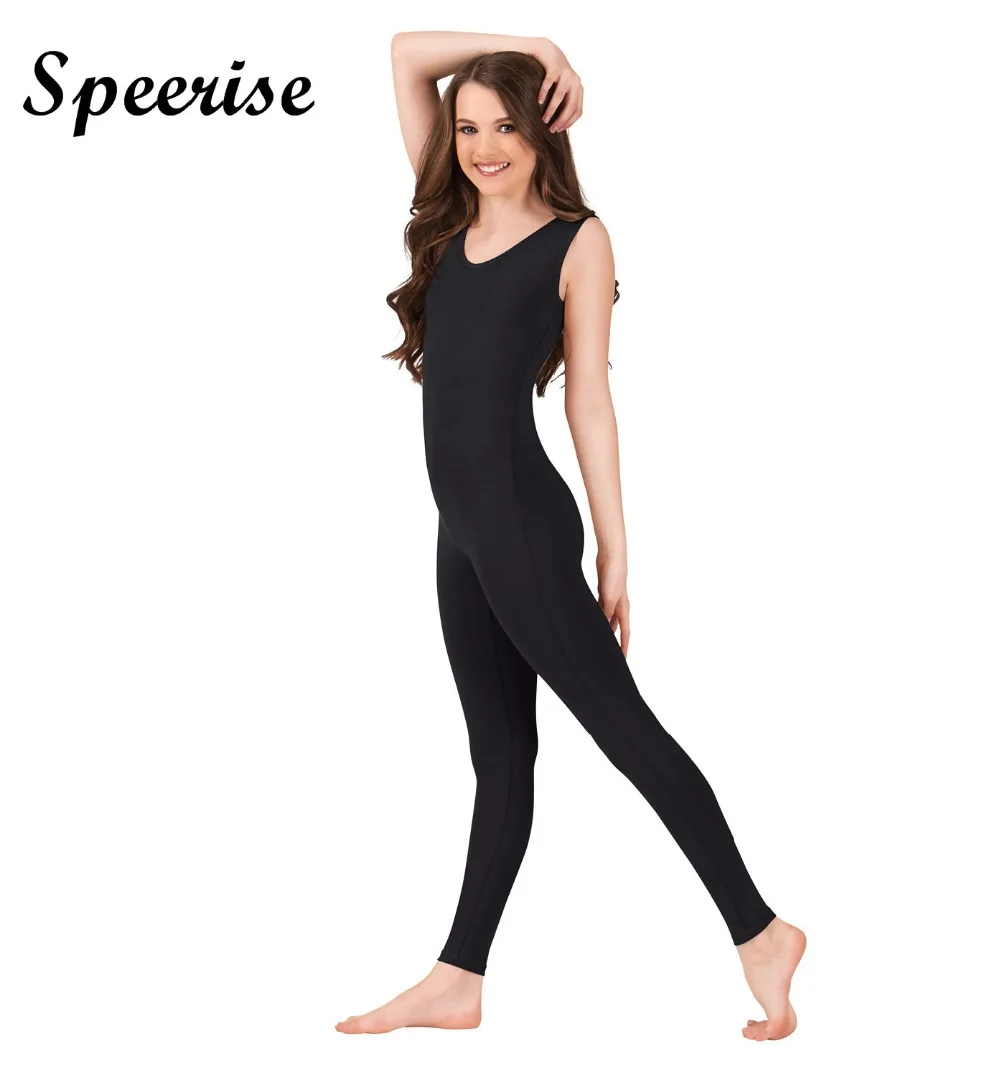 

Speerise Girls Sleeveless Unitard Bodysuit Nylon Tank Unitard Women Gymnastic Leotard Dance Costumes Ballet Yoga Jumpsuit