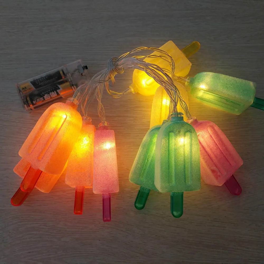 Novelty 10 Ice cream Led String light Battery Powered Decorative XMAS