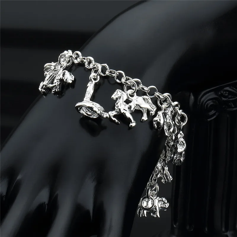 Серебряный 925 браслет для женщин, модное ювелирное изделие, Зодиак, очаровательные браслеты и браслеты с животными, подвески, подарок по заводской цене на день рождения