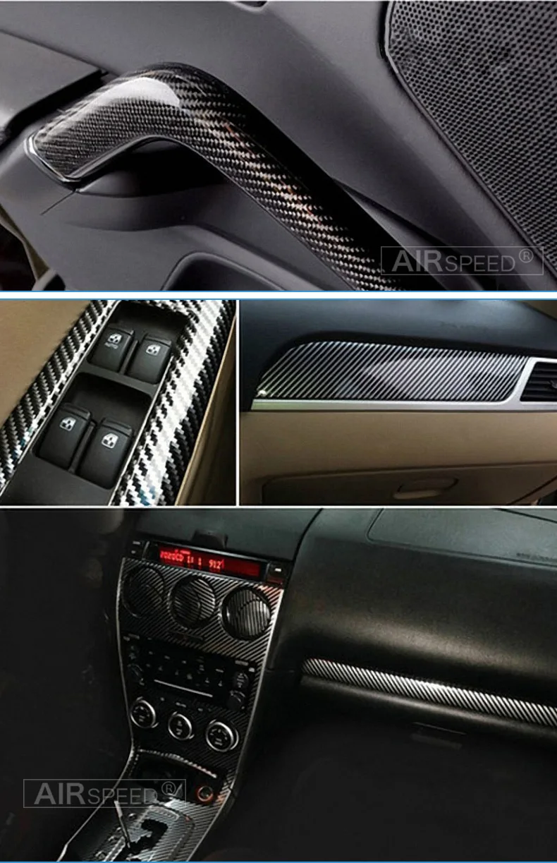 Airspeed 200mmx1520mm 5d Carbon Fiber Vinyl Film Glossy Warp Motorcycle Interior Car Sticker Accessories Automobiles Car Styling