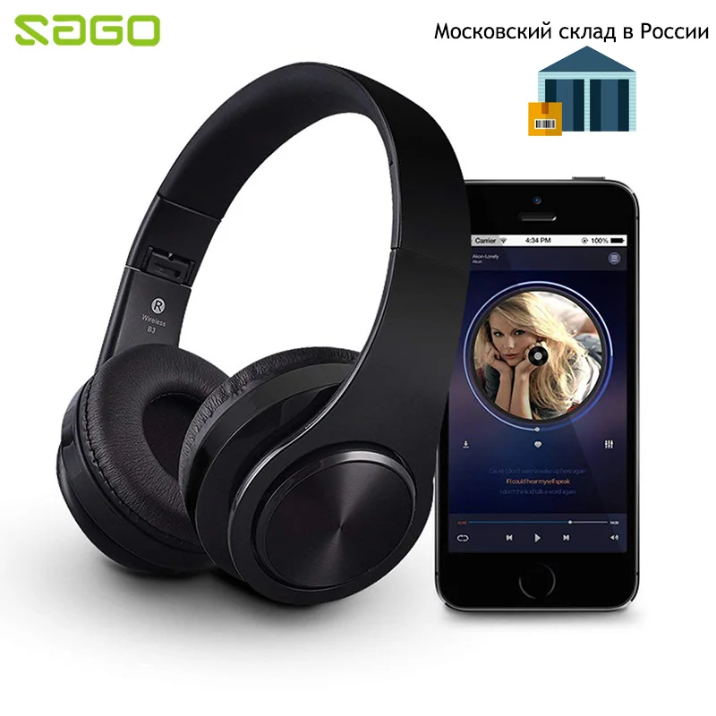 

Sago Colorful Stereo Audio Bluetooth Headset Foldable Wireless Headphones Earphone Support TF Card with Mic Music MP3