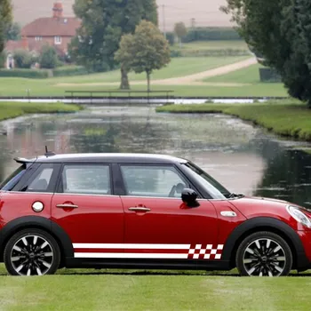 

Car Flags Stripes Racing 65'' Lower Door Panel Decal for Mini Vinyl Side Sticker ZC979