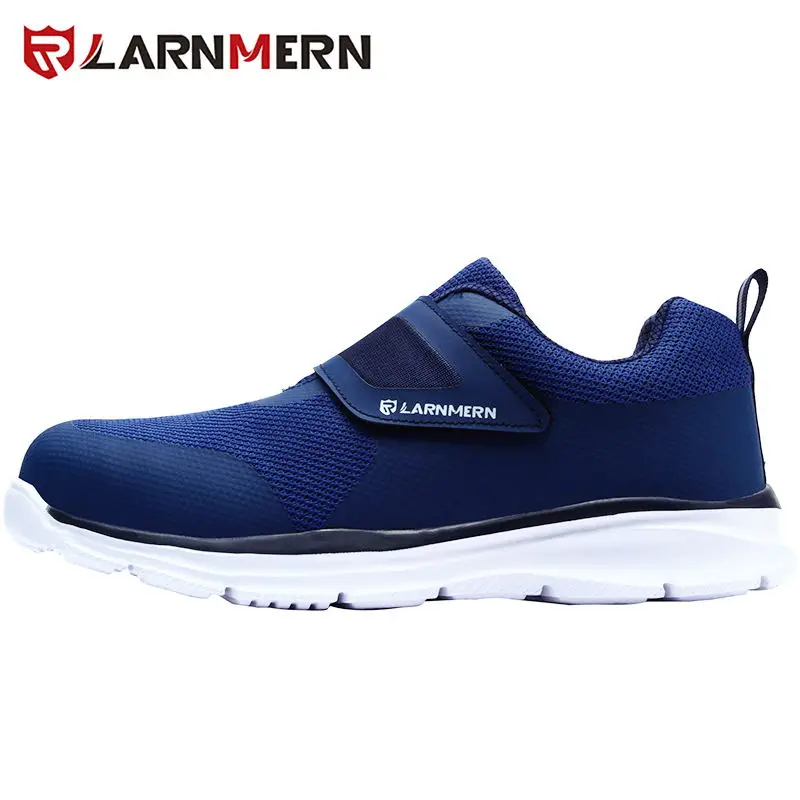 LARNMERN Для мужчин s Сталь металлический носок защитная Рабочая обувь для Для мужчин легкий дышащий материал; Рабочая обувь анти-прокол с резиновой нескользящей подошвой; обувь - Цвет: Blue