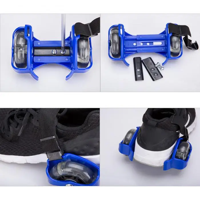1 пара мигающая обувь для роликов, скейтборда ролики на пятку флэш колеса каблук ролик C55K распродажа