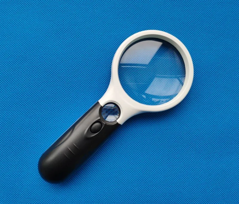 25pcs/lot 3X and 8X Twin lens Magnifier double magnifying glass with LED lamp | Канцтовары для офиса и дома