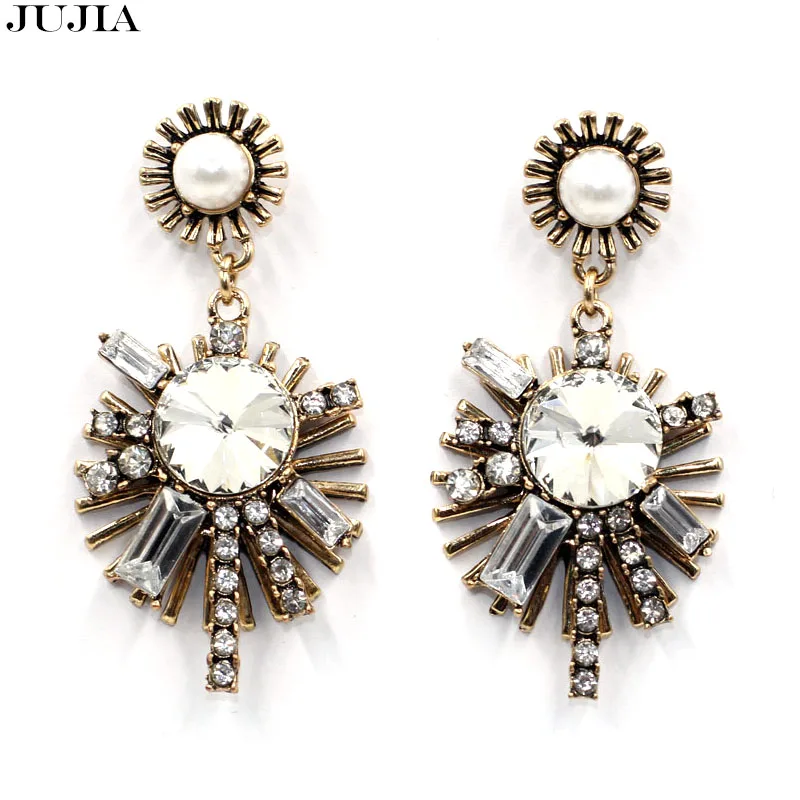 

Good quality 2019 New fashion women statement crystal imitation pearl stud Earrings for women fashion earring Factory wholesale