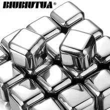 BIUBIUTUA нержавеющая сталь кубики льда для виски бар поставки Magic Wiskey охладитель пива, вина 8 шт. камни кулеры для льда держатель в коробке куб