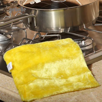 Yebeile microfiber Dish washing towel non-stick oil Kitchen Cleaning Tools easy to clean - Цвет: yellow