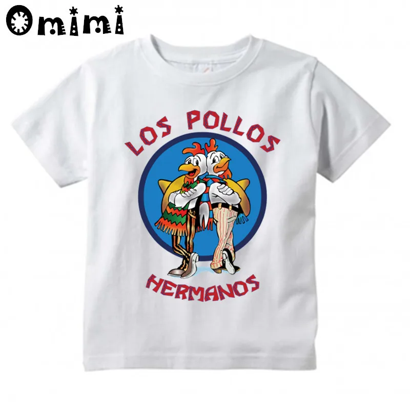 Футболка для мальчиков и девочек с принтом LOS POLLOS HERMANOS цыпленок брат детские