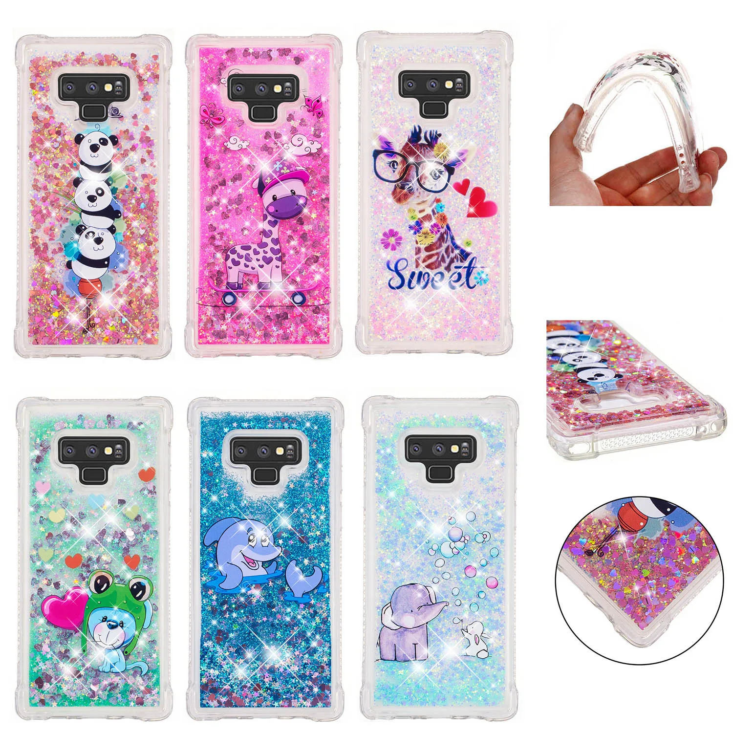 Luxury Glitter Liquid For Samsung Galaxy Note 9 Case Shockproof Cute