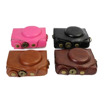 

3 Colors 11.5x8.2x3.3cm Camera Bag PU Leather Pouch Case For Instax Canon PowerShot SX720HS SX720 Camera