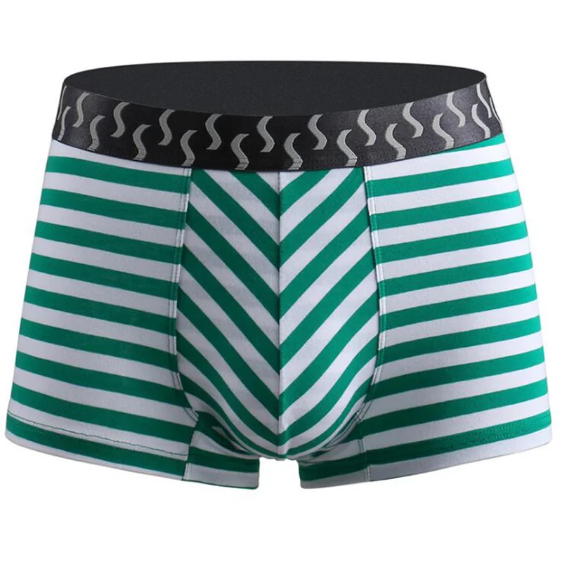 

Men's underwear cotton sexy striped boxer shorts Plus size XL-5XL sports stretch boyshort loose breathable boxers 1209