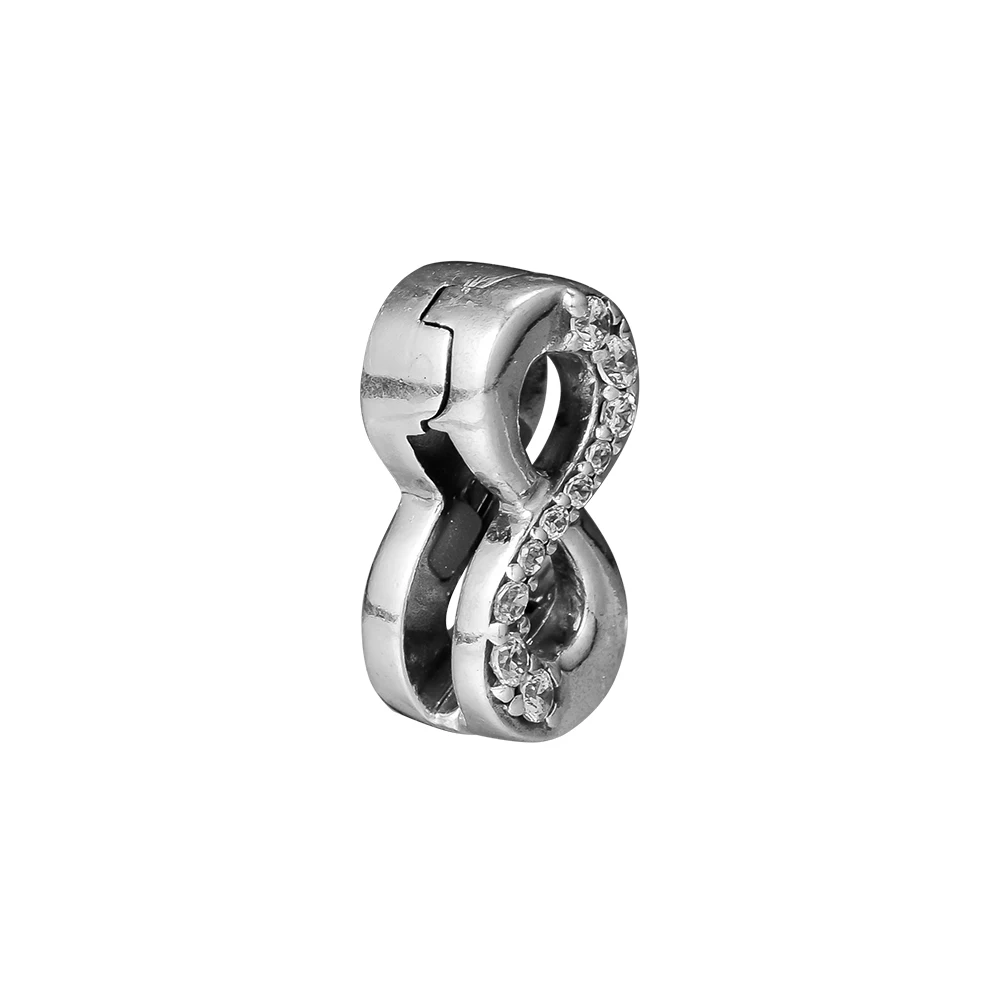 

Pandulaso Reflexions Sparkling Infinity Clip Fits charms sterling silver Bracelets For Woman DIY Beads For Jewelry Making