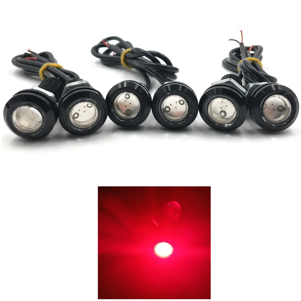 6x красный 9W 12V 24V Eagle Eye светодиодный мотор для автомобиля дневные ходовые DRL задние