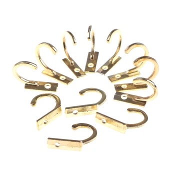 

10PCS/LOT New Wall Hanger Curved Buckle Horn Lock Antique Clasp Hook Gold Color