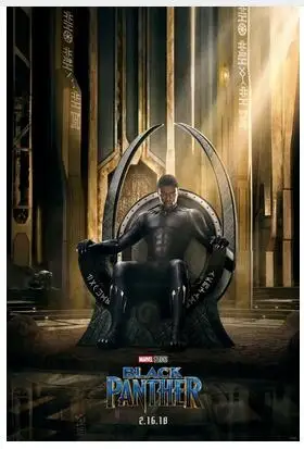 Черная пантера фильм Chadwick Boseman Lupita Nyong'o художественный Настенный декор Шелковый