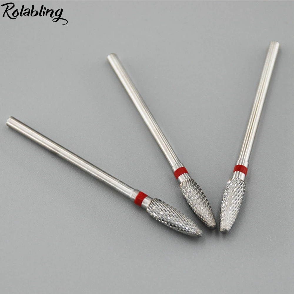  Rolabling 2pcs Milling Cutters Bullet Alloy Nail Drill Bits Electric Manicure Machine Nail Bit Cutt