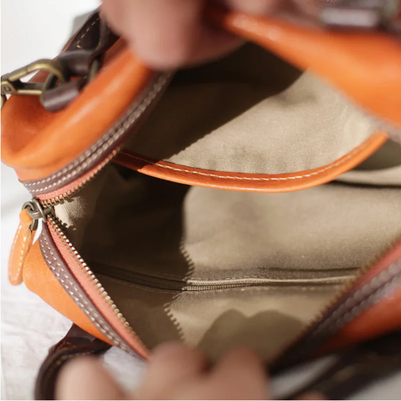 AETOO Small color spring and summer new leather woman bag, retro port wind portable shoulder crossbody bag