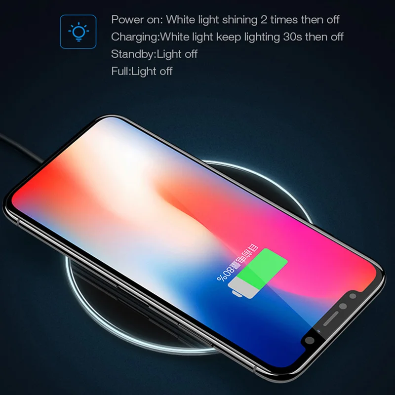 Дешево USAMS Qi Беспроводное зарядное устройство для iPhone X XS Max XR 8 8 Plus 10 Вт 5V2A стекло быстрая Беспроводная зарядка для samsung S8 S9 S9 + Note 9 8