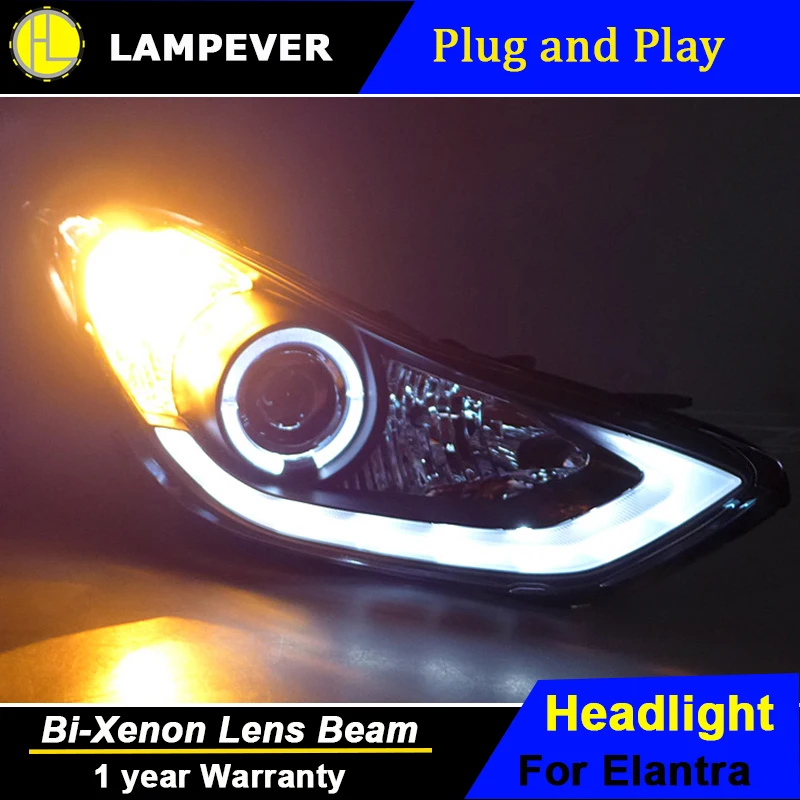 Lampever Styling for Elantra MD Headlights Sonar LED DRL Lens Double Beam H7 HID Xenon Car Accessories | Автомобили и мотоциклы