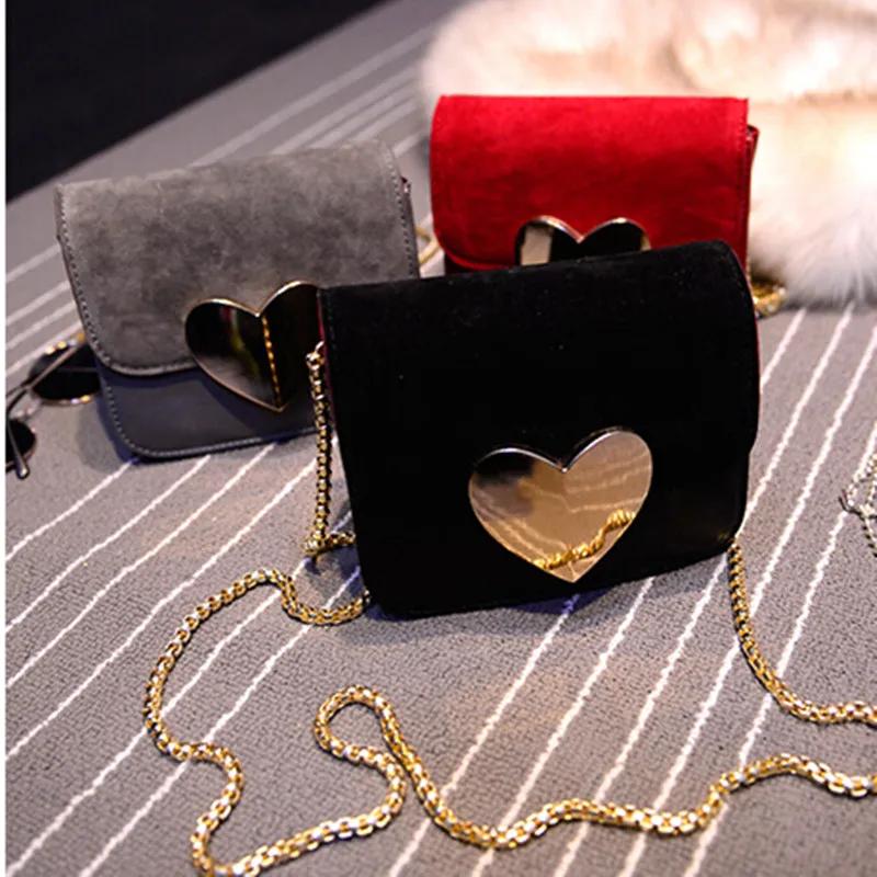 

2017 The Limited Lock Flap Pocket Single New Spring And Summer Frosted Heart Mini Bag Chain Shoulder Messenger Female Satchel