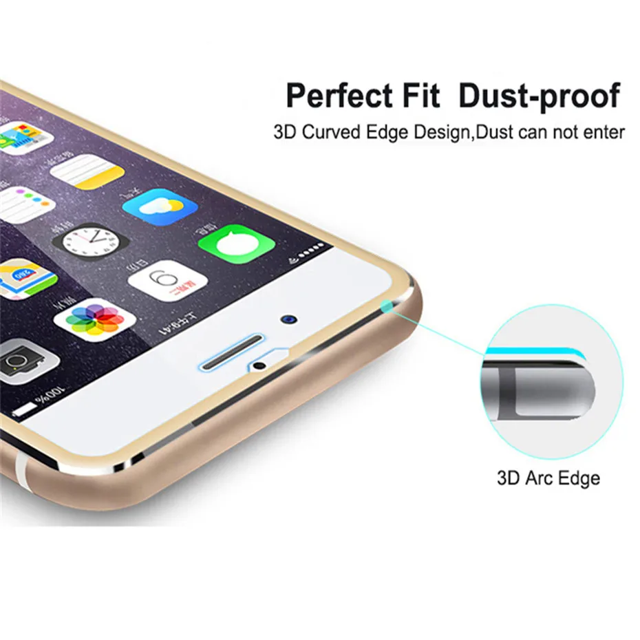 3D Volle Abdeckung Schutz Glas Für iPhone 7 8 Plus X XS Aluminium Legierung Screen Protector Gehärt