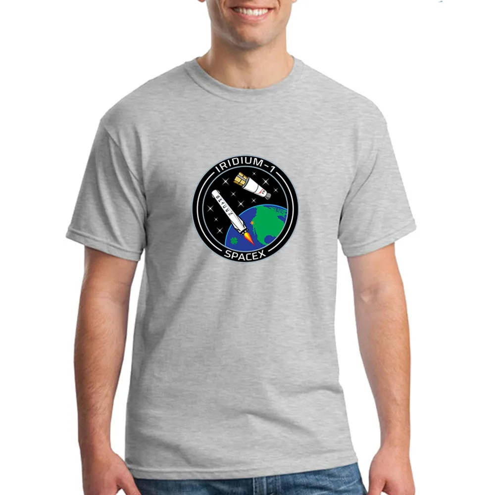 Иридиум 1 SpaceX Hombre новые футболки с коротким рукавом Хлопок Orangic Для мужчин S Лето