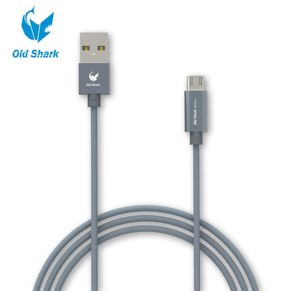 Old Shark Luxury Aluminum Metal Braided Mobile Phone Cables Micro USB Data Cable For Samsung Galaxy S3 S4 S6 Not2 Huawei Xiaomi | Мобильные