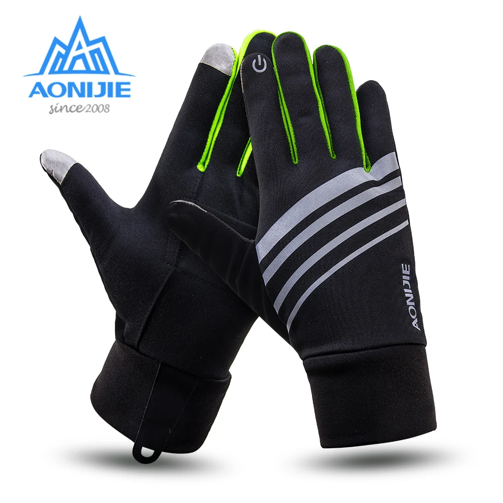 

AONIJIE Men Women Outdoor Sports Fleece Touch Screen Gloves Winter Gloves Running Cycling Hiking Windproof Waterproof Gloves