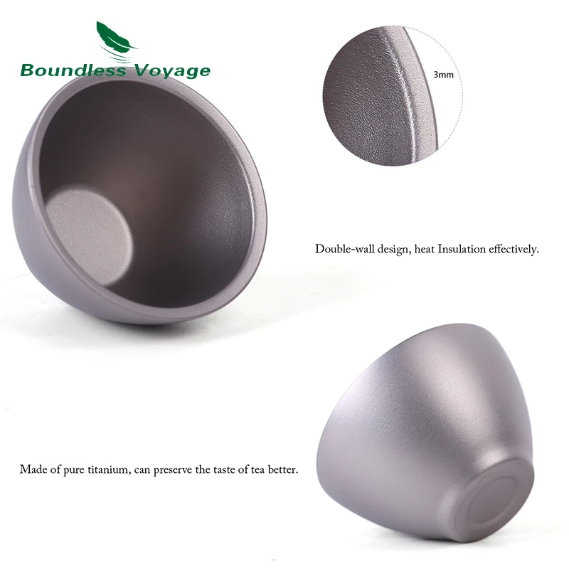 Boundless Voyage Titanium Wine Tea Sake Cup Mug Outdoor Camping Hiking Travel Picnic Whiskey Flask Flagon Tableware Drinkware
