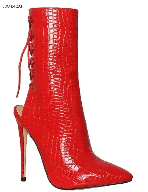 womens red patent leather boots