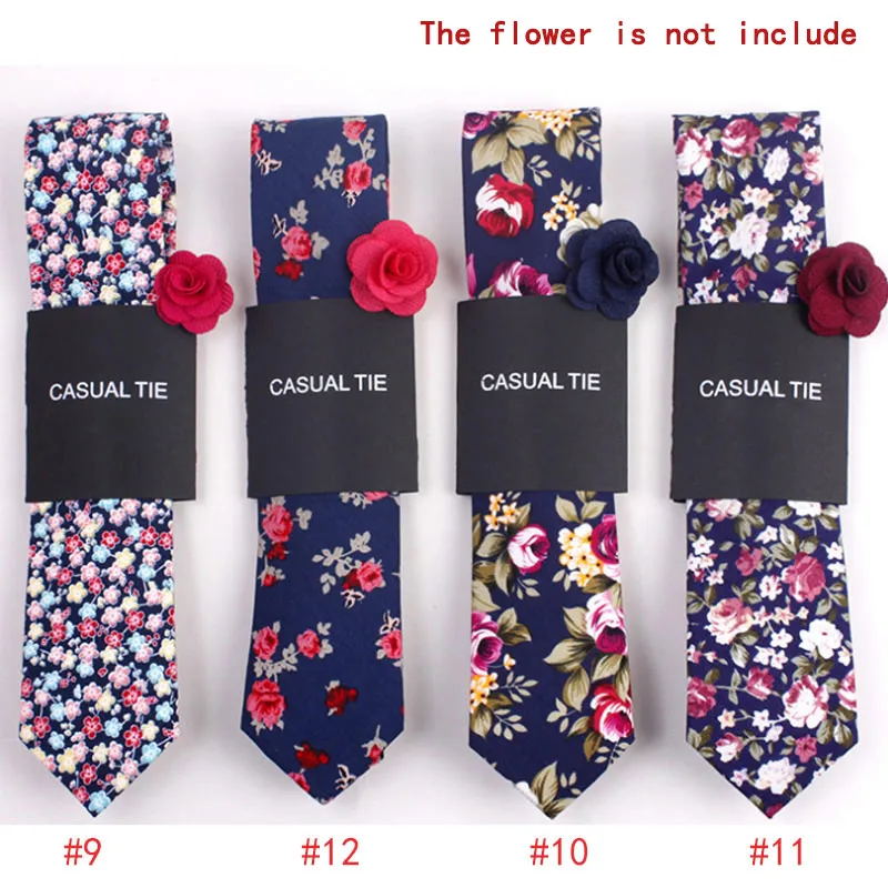 

2019 New Fashion Men Floral Print Tie Suit Skinny Ties Slim Cotton Neck Tie Necktie for Wedding Christmas Party BS88