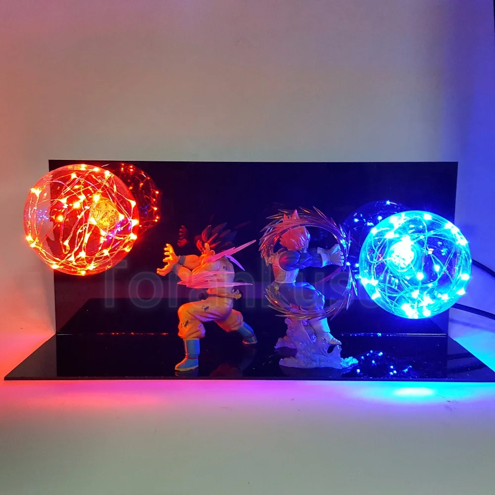 Dragon Ball Z Action Figure Son Goku vs Vegeta Super Saiyan Flash Ball