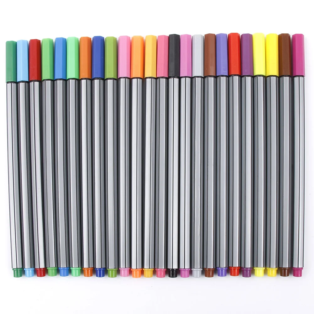 Новый 24-Цвет пастель набор DIY цветной маркер РУЧКИ Арт цветные карандаши волокна, фломастеры подарок