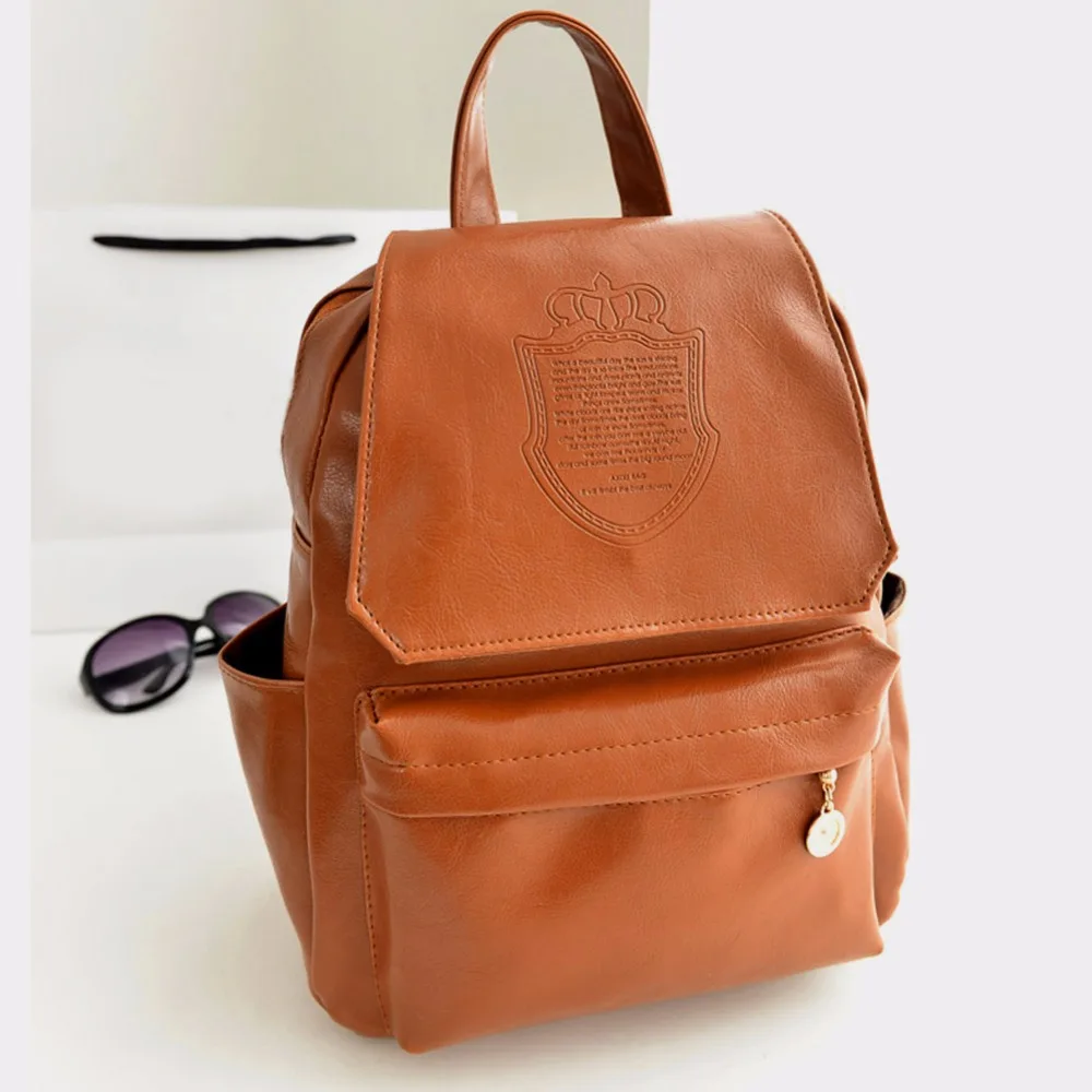 

Fashion Oil Leather Backpack Women School Bags for Teenagers PU Leather Backpack 4 Colors Travel Bag Pouch Mochila Feminina