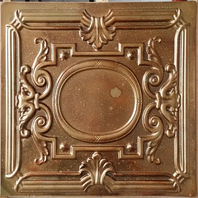 Pl15 Faux Tin Pressed Tin Fleck Copper Ceiling Tiles Interior Wall