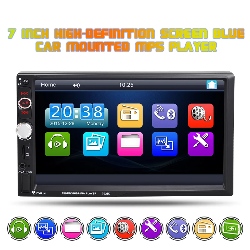 

2 DIN Bluetooth hand-free Car Radio Player MP3 MP5 SD card Auxin 7 Inch 7025D video mirror link autoradio radiocar