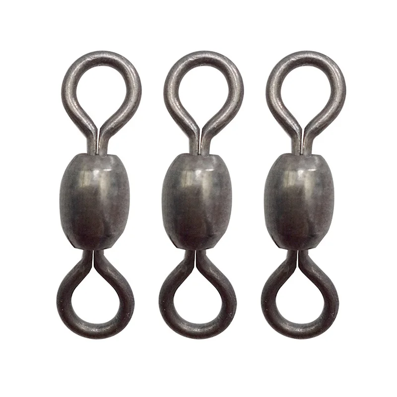 100pcs Crane Fishing Swivel With Solid Ring Black Nickle Crane Swivels