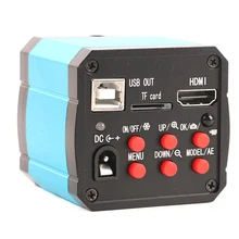 1080P 21MP HDMI USB промышленный видео микроскоп камера C-mount TF видео рекордер ИК пульт дистанционного управления для лаборатории PCB пайки