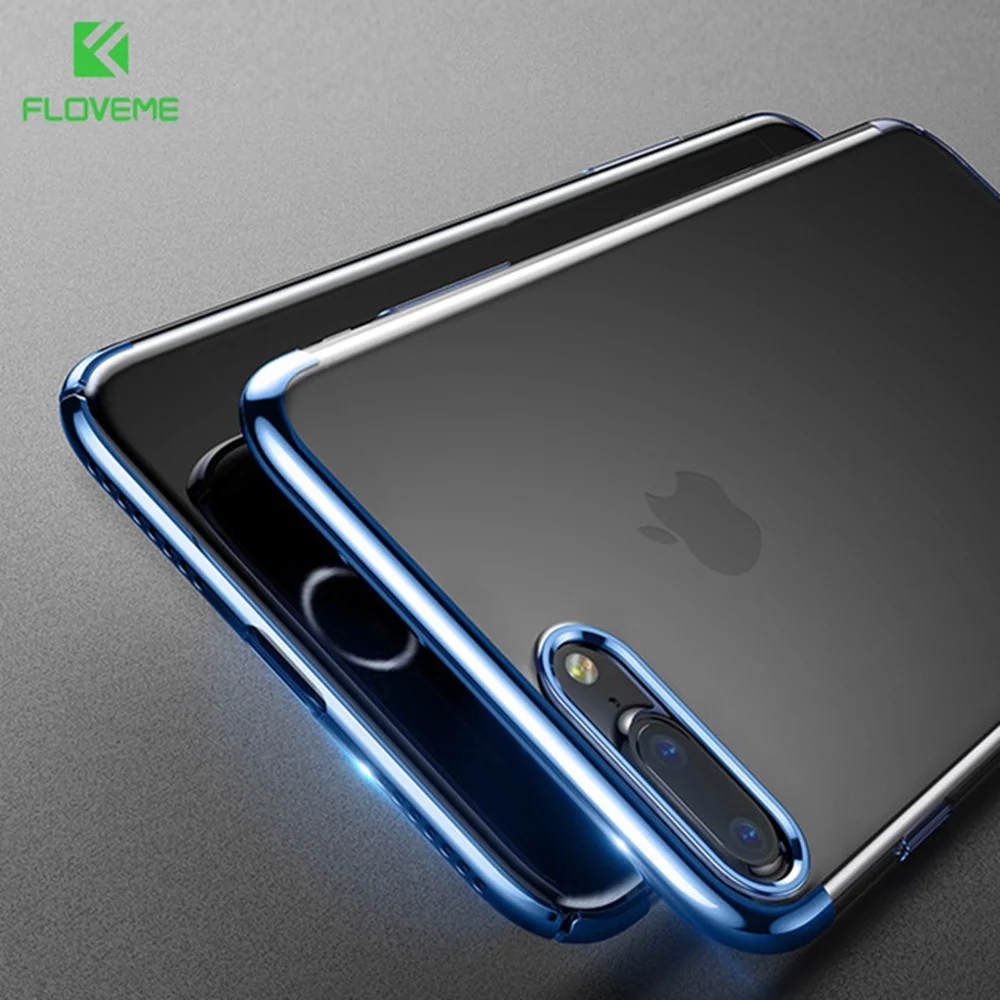 Sexy Floveme 3 в 1 покрытие чехол для iPhone X 8 7 6S 6 Plus роскошный ярко Мягкие TPU телефон чехлы