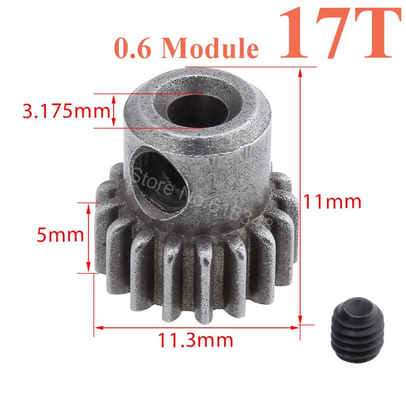 Koop 17 t Stalen Metalen Motor Pinion Gear 11119 RC Onderdelen Voor HSP BRONTOSAURUS 1 10 Truck 94111 Redcat Vulkaan EPX Pro EP Overschrijden