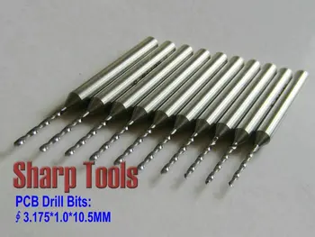 

Efficient 10pcs/Lot 3.175*1.0*10.5MM PCB Drill CNC, Carbide Router Bits, Twist Drill Needle, Micro Kit Cutters for SMT, Board