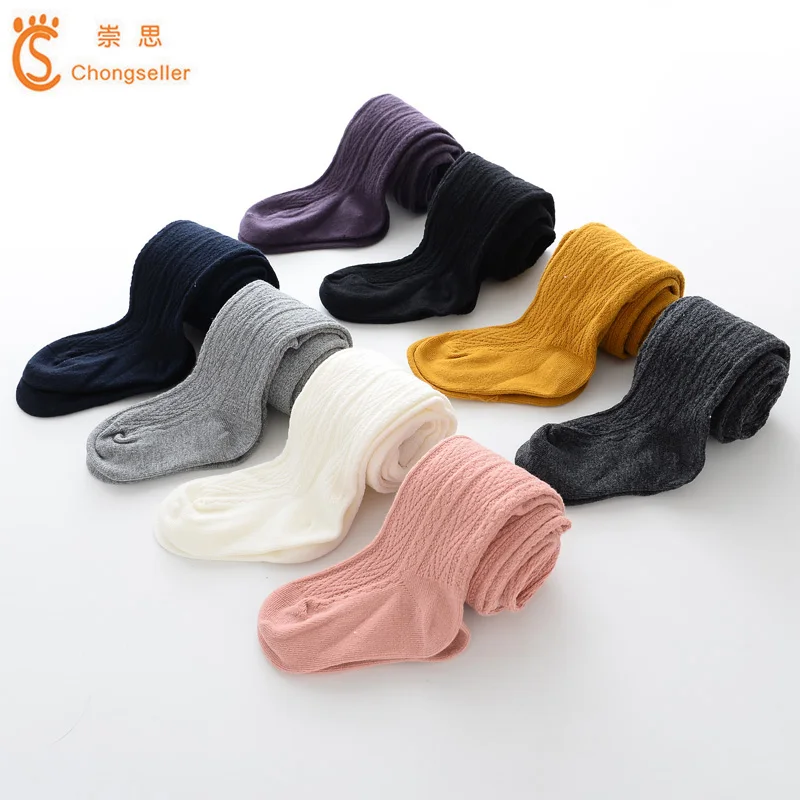 

Girls Tights Cotton Knit 2017 Brand Winter Warm Pantyhose Girl Children Tights Trousers Match with Dress Solid Baby Girls Pants