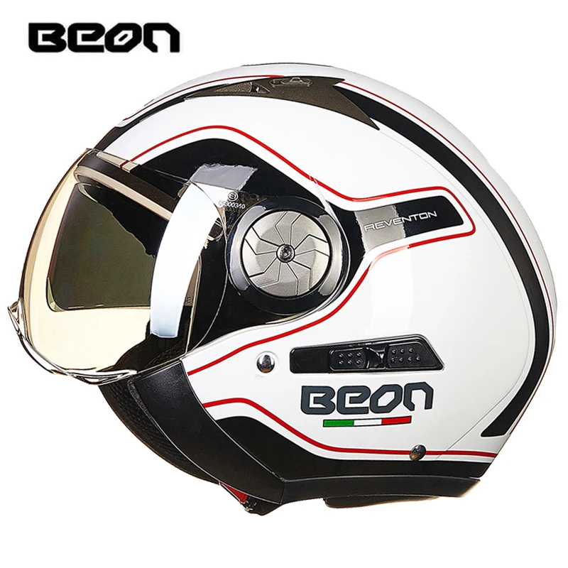 BEON B216 мотогонок шлем мотоцикле Мотокросс КАСКО открыть Capacetes Motociclistas двойные линзы Мото шлем