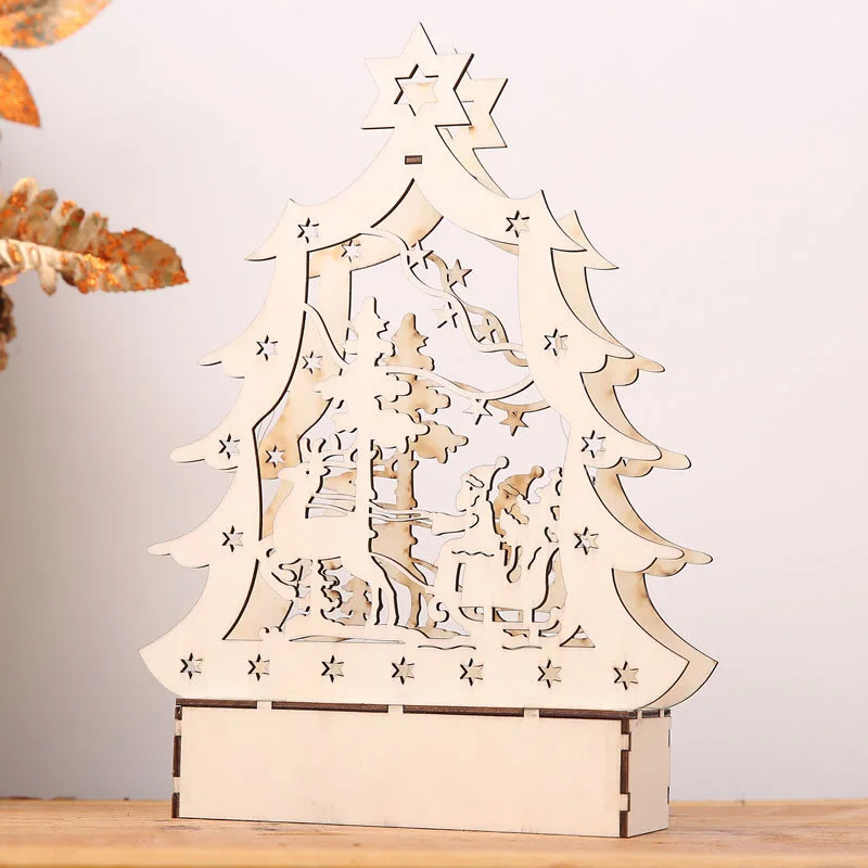 1 шт. мини деревянный дом Рождественская елка подвесные украшения светящиеся домики рождественские украшения для дома креативный Новогодний подарок для детей