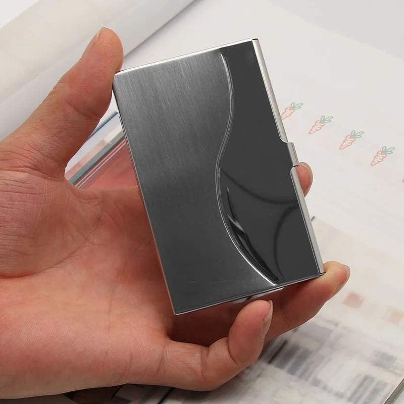 

New Arrival Stainless Steel Case Pocket Box Men Business ID Credit Card Holder Waterproof Cover Birthaday Gifts