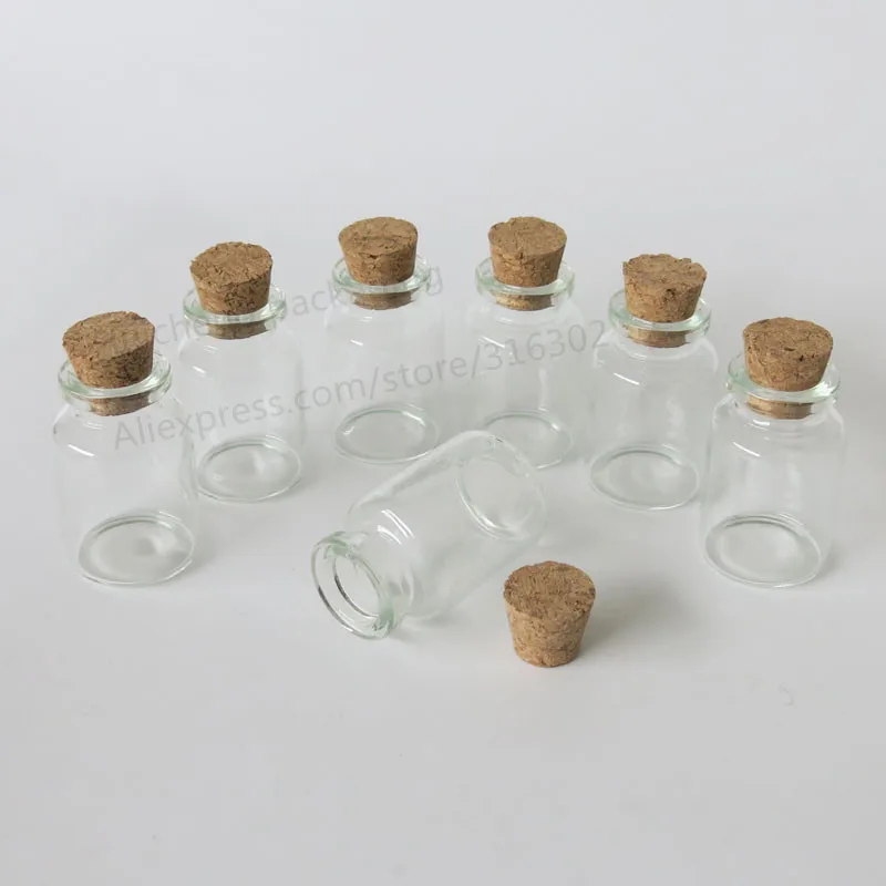 10ml Small Glass Bottles Vials Jars With Cork Corks Stopper Decorative